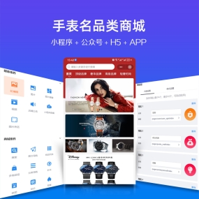 手表 钟表 礼品 微信小程序、app、H5手机网站、PC网站、微信公众号 商城安装服务