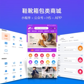 鞋靴 箱包 微信小程序、app、H5手机网站、PC网站、微信公众号 商城安装服务